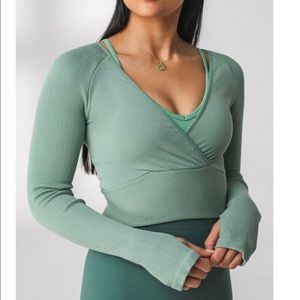 Balance Athletica Infinity Wrap Top- Color Aquamarine